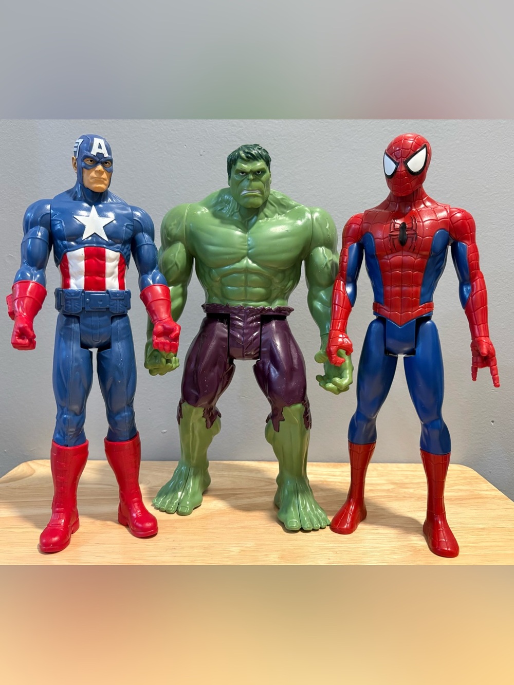 Marvel Titan Hero Series Hulk Captain America SpiderMan Action Figure Lot Hasbro